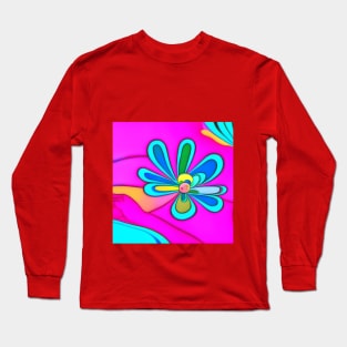 Psychedelic Flower 2 | AI Generated design by @remlorart Long Sleeve T-Shirt